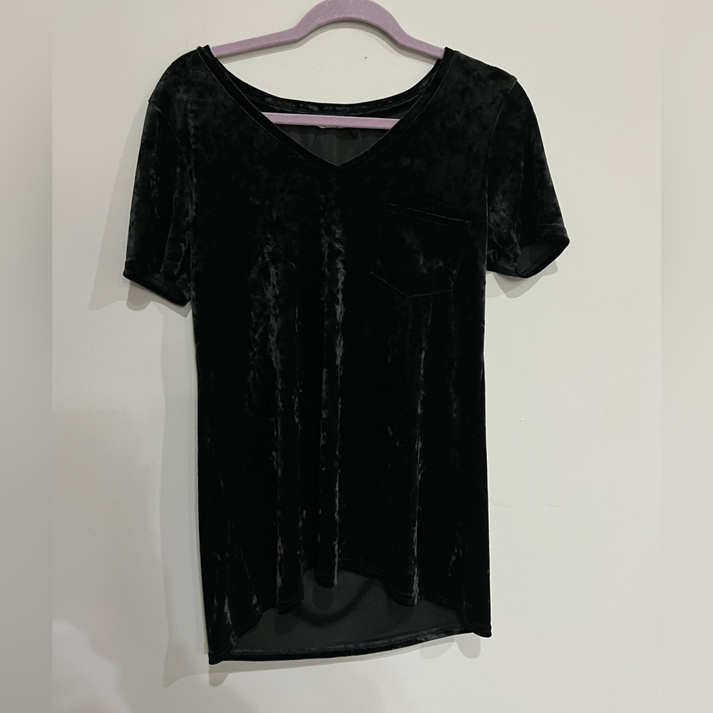 Black Velvet Legging Tee, Small